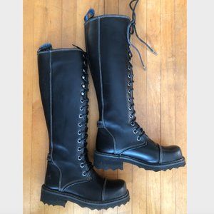 John Fluevog 'Jessamy' boots, new in box, size 6.5, black leather